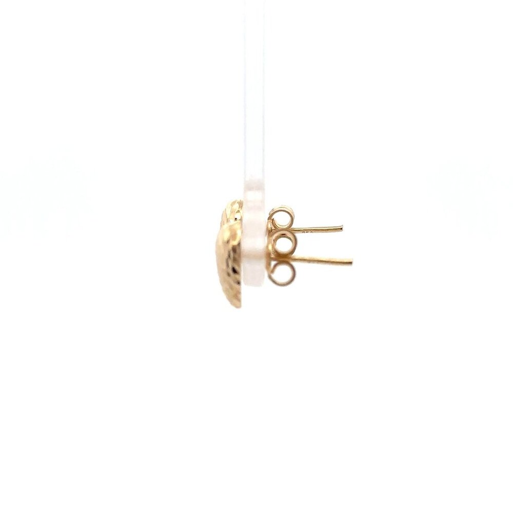 18K Gold Earrings Stud Heart - Picture 7 of 11